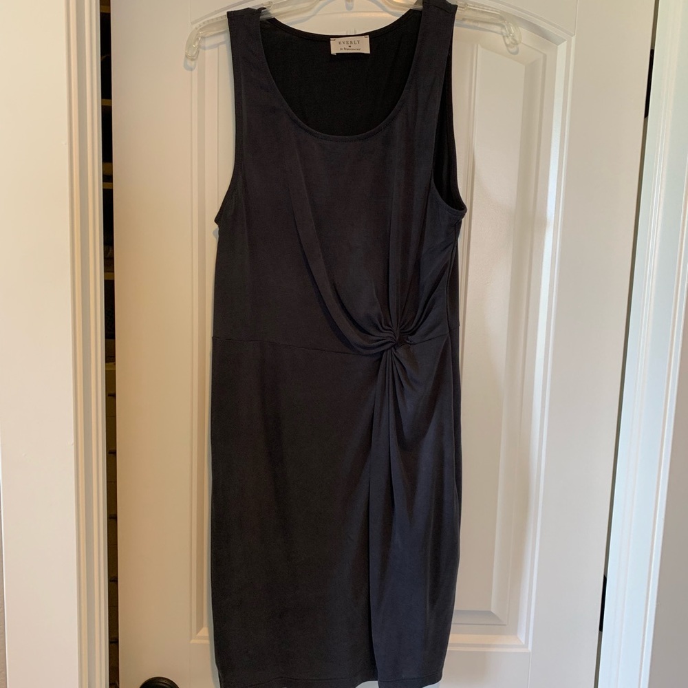 Grey lightweight knotted front dress